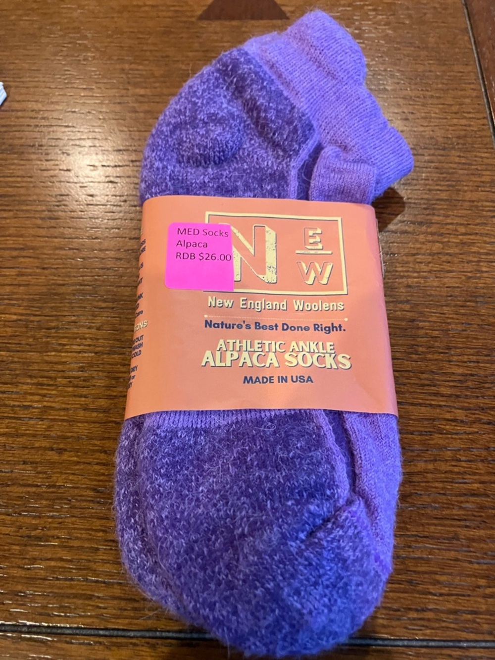 Purple Athletic Ankle Alpaca Socks